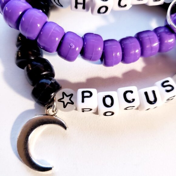 Handmade Halloween Hocus Pocus Glow in Dark Stacked Charm Kandi Bracelets - Picture 4 of 9